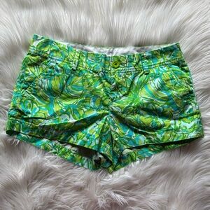 LILLY PULITZER The Walsh Short Fresh Citrus green parrot Print Sz 8